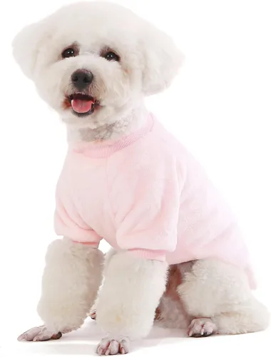 Vista 3 de FabriCastle - Ropa, suéteres, abrigos o chaquetas para perros o gatos pequeños o medianos, unisex, muy suaves y cálidos, paquete de 3 unidades, Rosa