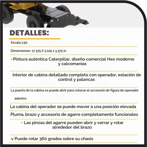 Vista 4 de Manipulador de materiales Caterpillar MH3040 1:50 - Serie High Line de Diecast Masters - 85958