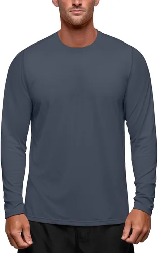 Vista 14 de Zengjo Camisetas atléticas que absorben la humedad para hombre, de manga larga, para entrenamiento, correr, gimnasio, rendimiento, protección UV