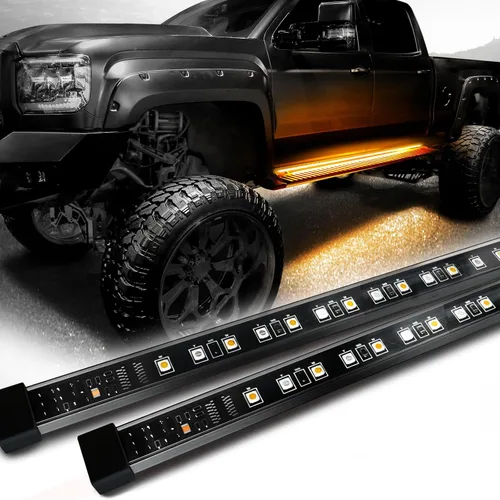 Vista 12 de OPT7 Sidekick - Luces para estribo de 48 pulgadas, 2 tiras LED con señal de giro ámbar, DRL, luz blanca de cortesía para cabina regular, camioneta