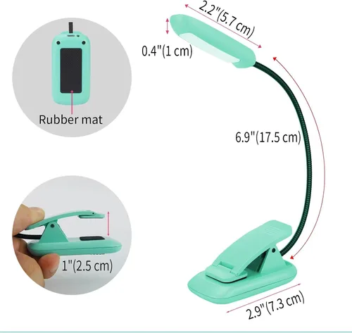 Vista 6 de BIGMONAT Luz recargable de lectura de libros, cuello flexible portátil, brillo ajustable con lectura de cuidado de los ojos, LED cálidos y blancos