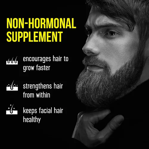 Vista 4 de Beard Grow XL Suplmento para vello facial Las vitaminas N 1 para el crecimiento del vello en hombres Para una barba más gruesa y más tupida