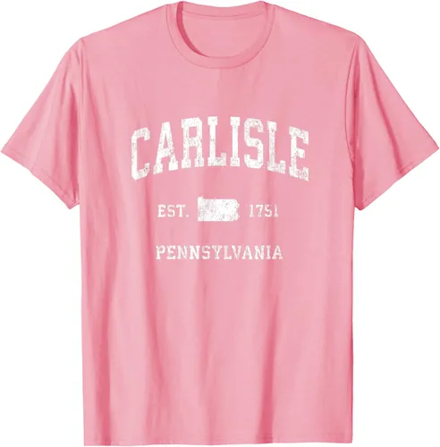 Vista 24 de Carlisle Pennsylvania PA - Camiseta deportiva vintage con diseño deportivo, Negro, S