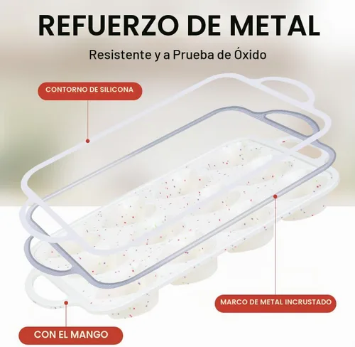 Vista 3 de CAKETIME Molde para magdalenas con forma de corazón con marco metálico, moldes de silicona antiadherentes en forma de corazón para hornear muffins