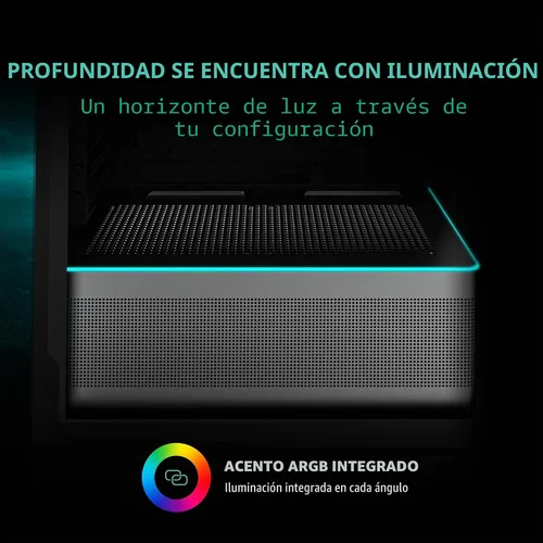 Vista 4 de MONTECH Funda para PC TG3 Panorámica ATX, lista para conexión trasera y 4 Negro