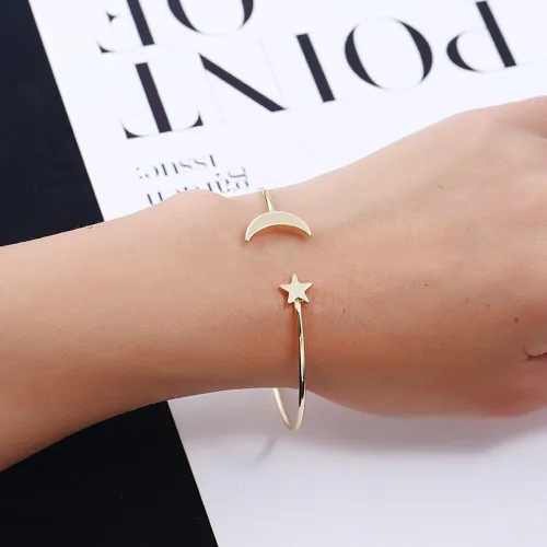 Vista 2 de YINLI Paquete de 2 pulseras elásticas simples para mujer