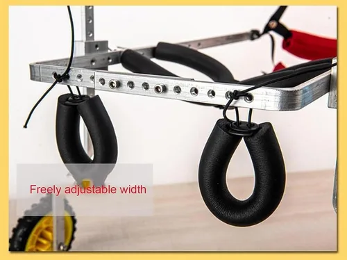Vista 2 de PAREKS Silla de ruedas para perro totalmente compatible con patas traseras, silla de ruedas para perros pequeños y medianos, soporte de espalda