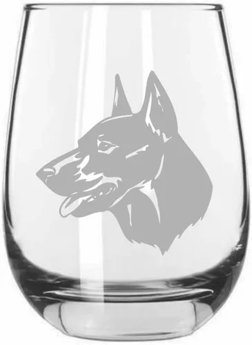 Vista 135 de Shar Pei (chino) - Vaso de vino sin tallo grabado para perro, 15.25 onzas