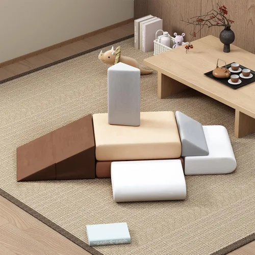Vista 9 de Bloques de espuma de escalada para niños, juego modular de 7 piezas para niños pequeños, bloques de espuma de juego suave, juguetes de escalada