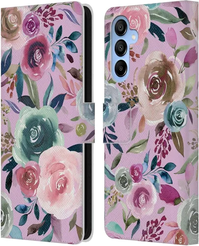 Vista 196 de Head Case Designs Officially Licensed Ninola Abstract Poppies Lilac Floral Leather Wallet Case Compatible with Samsung Galaxy A07 4G
