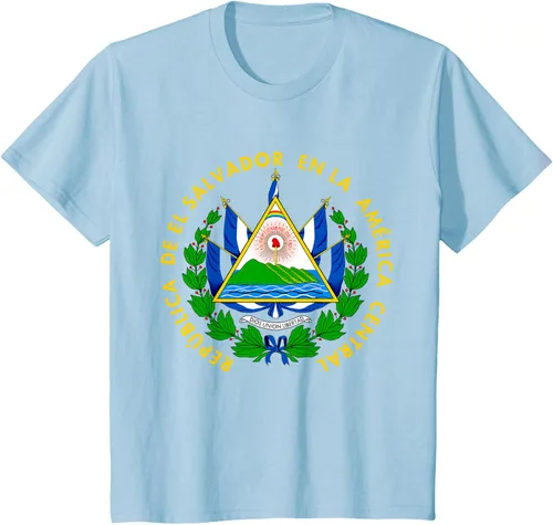Vista 13 de Camiseta con diseño de emblema de la bandera de El Salvador