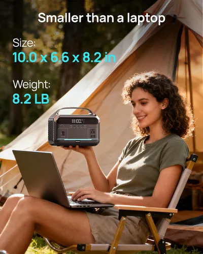 Vista 6 de Estación de energía portátil con panel solar de 40 W, batería LiFePO4 de 288 Wh (90,000 mAh), generador de 350 W (pico de 600 W), cargador portátil