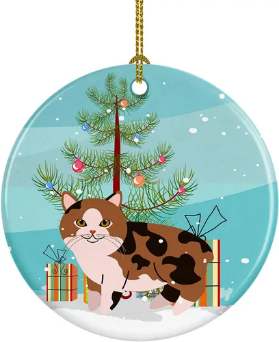 Vista 14 de Caroline's Treasures Árbol de Navidad de gato asiático, adorno de cerámica para colgar en el árbol de Navidad, decoración para el hogar, Navidad