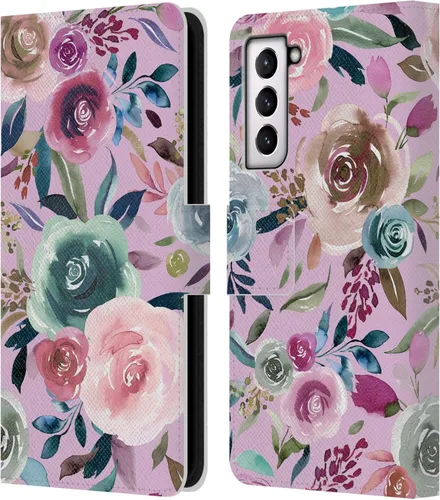Vista 75 de Head Case Designs Officially Licensed Ninola Abstract Poppies Lilac Floral Leather Wallet Case Compatible with Samsung Galaxy A07 4G