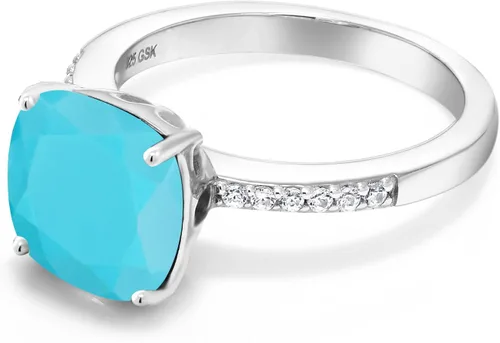 Vista 21 de Gem Stone King Anillo de compromiso de plata de ley 925 con piedra preciosa de corte cojín de 0.39 pulgadas Anillo de compromiso de aniversario