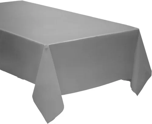 Vista 3 de Paquete de 4: manteles desechables de plástico / manteles de mesa, 54 x 108 pulgadas, rectangular, impermeable y desechable, ideal para fiestas