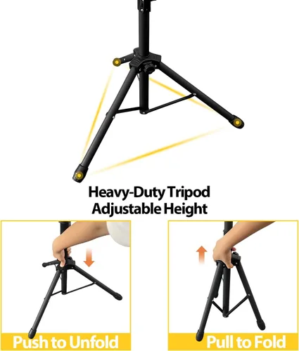 Vista 5 de Sutekus Soporte para proyector portátil trípode para proyector con trípode inclinable de 180° para computadora portátil, ajustable de 22 a 47