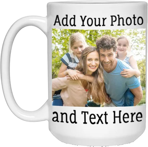 Vista 18 de Taza de café personalizada, taza de café personalizada, taza de cerámica negra de 11 onzas con texto o logotipo, regalo personalizado de doble cara