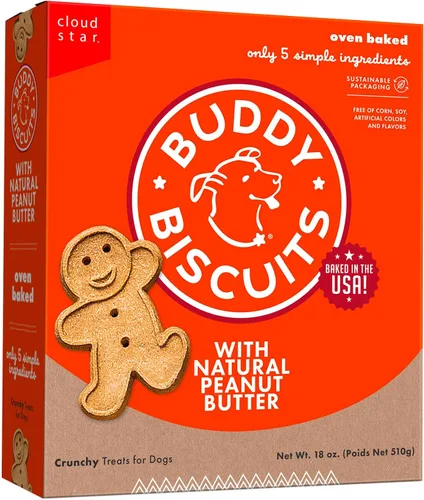 Vista 12 de Buddy Biscuits Bolsa de golosinas crujientes para perros de 2 libras, hecha con mantequilla de maní