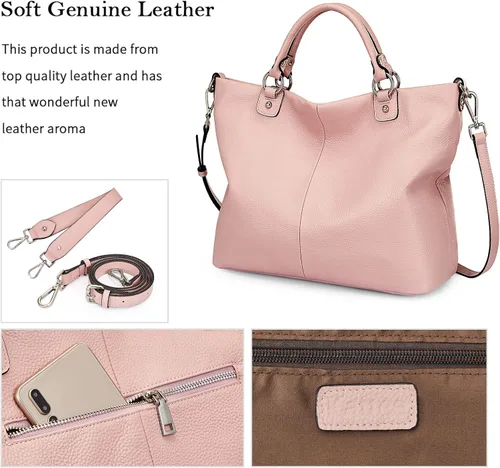 Vista 6 de Bolso Kattee para mujer de cuero suave, bolso cruzado superior y bolsos de mano