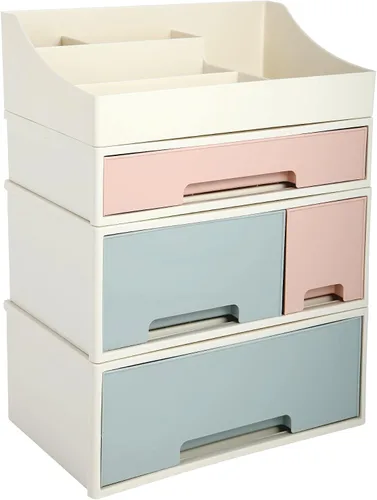 Vista 8 de Organizador de maquillaje, caja de almacenamiento de cosméticos, [TCDF-09] Papelería de escritorio, caja de almacenamiento con control remoto, caja