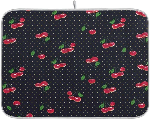 Vista 15 de Tapete de secado de platos, girasoles en madera, tapete de secado reversible absorbente de flores, tapete de secado de platos, tapete para secar