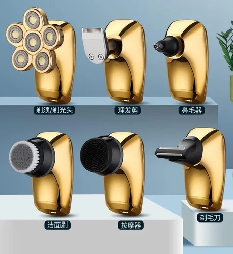 Vista 6 de Afeitadoras de cabeza para hombres calvos, pantalla digital 6 en 1, afeitadora eléctrica húmeda y seca, afeitadora de cabeza calva para hombres