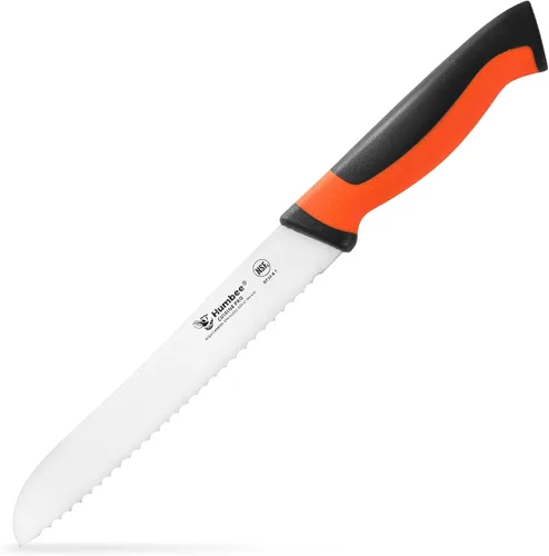 Vista 14 de Cuchillo de pan dentado de 10 pulgadas, cuchillo de hoja de acero inoxidable de alto carbono premium para pan con mango ergonómico, certificado NSF
