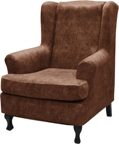Vista 11 de Eco-Ancheng Fundas para silla con respaldo de ala, 2 piezas, fundas elásticas para silla con respaldo de ala, fundas para sillón con respaldo