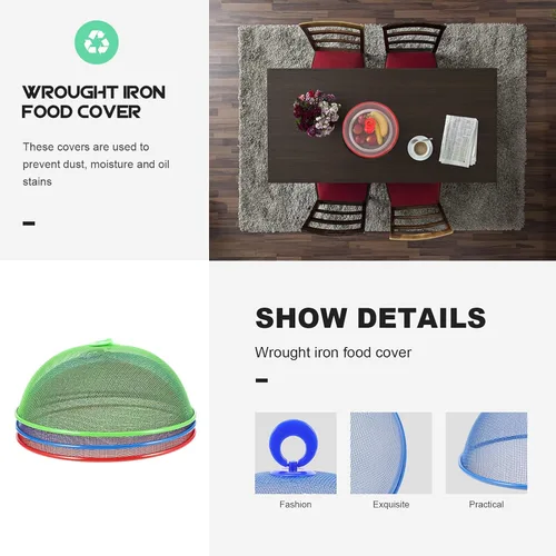 Vista 9 de DOITOOL Cubiertas de malla para alimentos, 3 unidades, para tienda, cocina, cubiertas de alimentos, platos de platos, cubierta de plástico