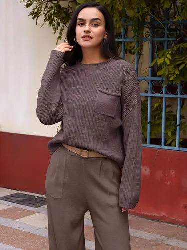 Vista 2 de LILLUSORY Conjunto de 2 piezas para mujer, conjunto de suéter y pantalones de gran tamaño para otoño 2023