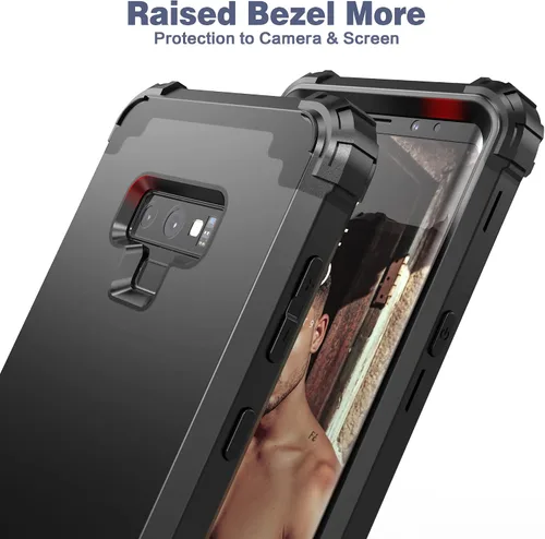 Vista 6 de IDweel Funda para Galaxy Note 9, Note 9 azul para hombres, 3 en 1, a prueba de golpes, delgada, híbrida, resistente, protección de policarbonato