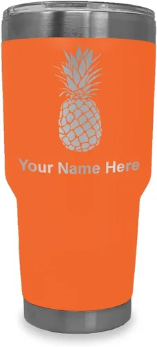 Vista 9 de LaserGram Vaso aislado al vacío de 20 onzas, piña, grabado personalizado incluido (negro)