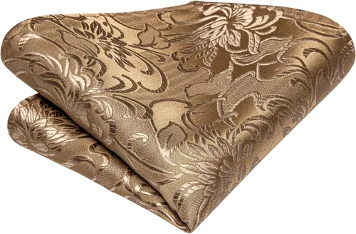 Vista 5 de Hi-Tie Mens Silk Paisley Necktie and Pocket Square Cufflinks Set for Wedding Business