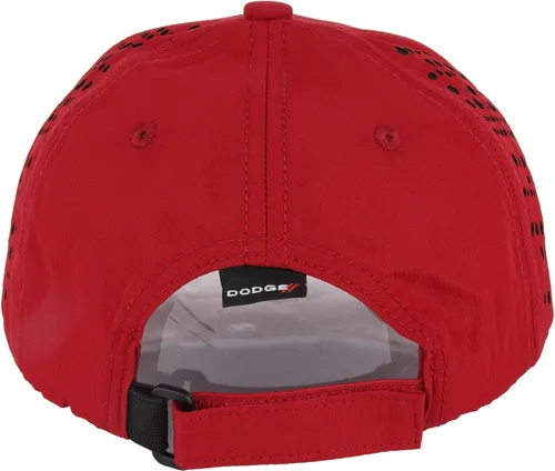 Vista 2 de Dodge Sombrero bordado SRT Hellcat Performance con protección UV y absorción de humedad para hombre Gorra de papá, Rojo/Negro