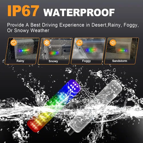 Vista 4 de Luz LED RGB para panel de puerta, luz interior de cortesía, compatible con Chevy C/K Silverado Sierra Yukon 1995-1999, lámpara de luz de advertencia