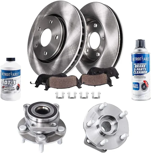Vista 27 de Detroit Axle - Rotores de freno para Nissan NV2500 NV3500 NV1500 NV1500 2012-2021, repuesto de rotores de freno de disco: rotor delantero de 14.17