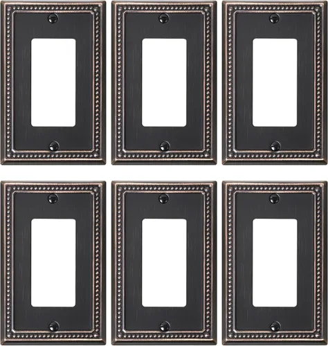 Vista 87 de Paquete de 2 cubiertas de placa de interruptor de luz de doble palanca, cubiertas decorativas de placa de doble interruptor Pearls, placa de pared
