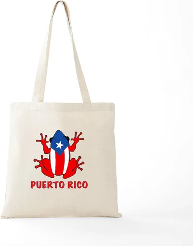 Vista 5 de CafePress Puerto Rico PR Coqui Tote Bag Bolsa de lona natural, bolsa de compras reutilizable