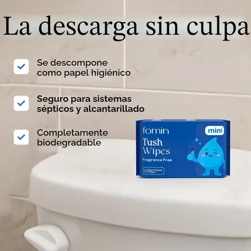 Vista 4 de Fomin Toallitas desechables compactas de viaje, paquete de 8 (64 toallitas en total), toallitas húmedas de tamaño de viaje sin perfume para adultos