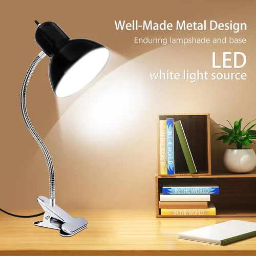 Vista 3 de Lámpara de escritorio, luz de clip de protección ocular, luces LED de abrazadera, lámpara de clip ajustable, para dormitorio y dormitorio, lectura