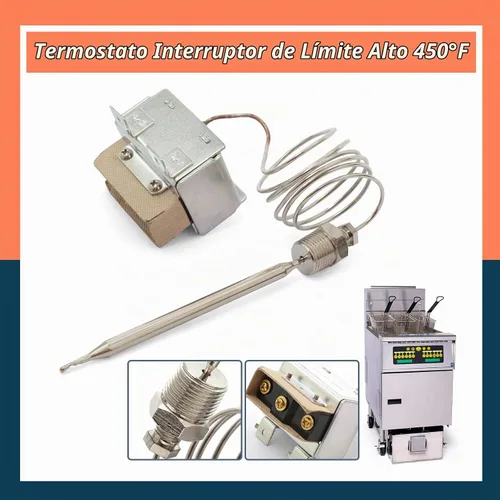 Vista 3 de Interruptor de termostato de límite alto 1177 para freidora 3/8 "Mpt Stuff Box, LCCM2003000 Hi Limit Safety Cut Out Termostato compatible