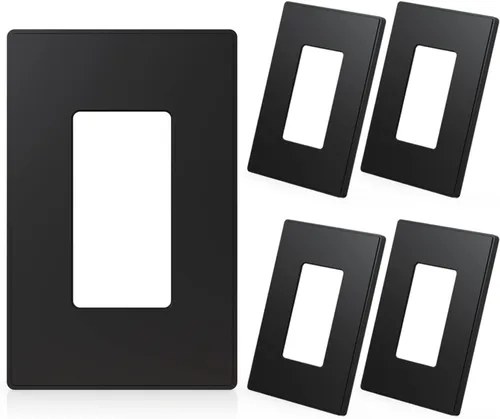 Vista 12 de ELEGRP Placas decorativas de pared sin tornillos, de tamaño mediano, cubierta termoplástica irrompible para interruptor de salida de receptáculo
