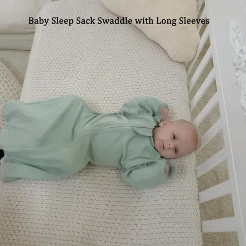 Vista 5 de Transition Swaddle - Saco de dormir para recién nacido de 0 a 3 meses, saco de dormir de transición con puños de manoplas, paquete de 2 sacos