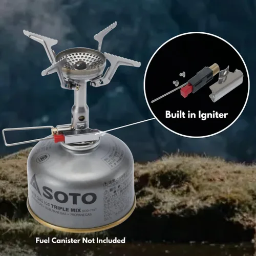 Vista 14 de SOTO Estufa Amicus con o sin estufa de camping encendedor, superior en condiciones de viento, resistente a los golpes y bajo costo con estufa