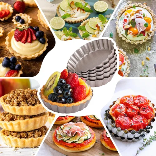 Vista 2 de Webake - Molde para muffin y tartas con parte inferior desmontable, Dorado