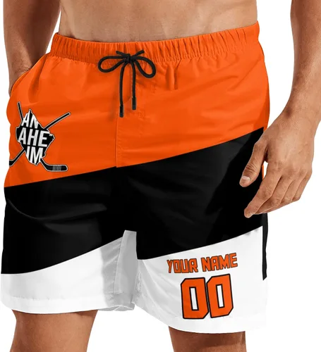 Vista 2 de Custom Hockey Men's Shorts Gifts for Men Casual City Youth Fans Sport Beach Shorts Add Name & Number Quick Dry