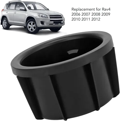 Vista 4 de 2 piezas de soporte para tazas de consola negra, repuesto para Rav4 2006-2012, material de goma duradero