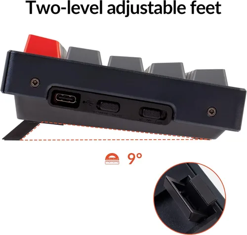 Vista 7 de Keychron Teclado mecánico inalámbrico K12 60% de diseño RGB intercambiable en caliente Bluetooth inalámbrico/USB con interruptor Gateron G Pro