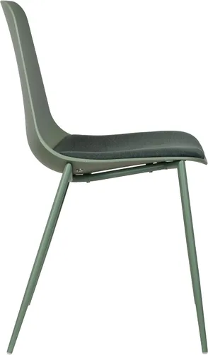 Vista 6 de 2xhome Silla moderna de cocina y comedor Cojín acolchado de tela Patas de metal y asiento de plástico sin brazos Oficina Interior Patio Café